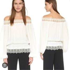 Designer Silk Cream/Ivory Lace Blouse